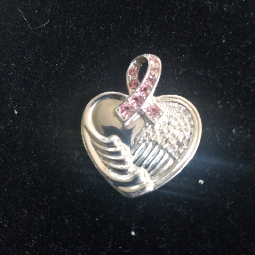 Bradford Exchange Sterling Pendant Breast cancer awareness Marked